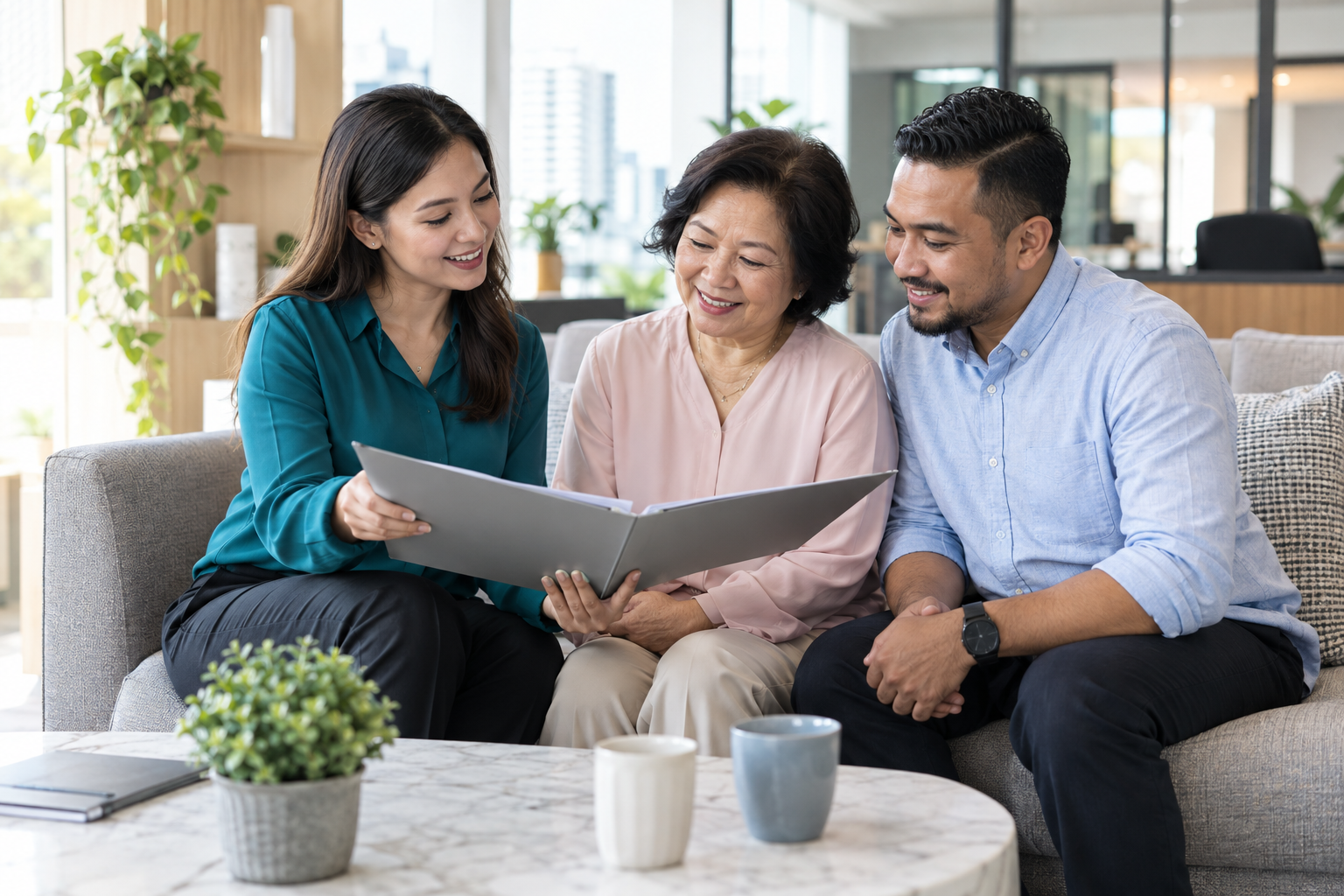 A warm conversation while reviewing policy documents